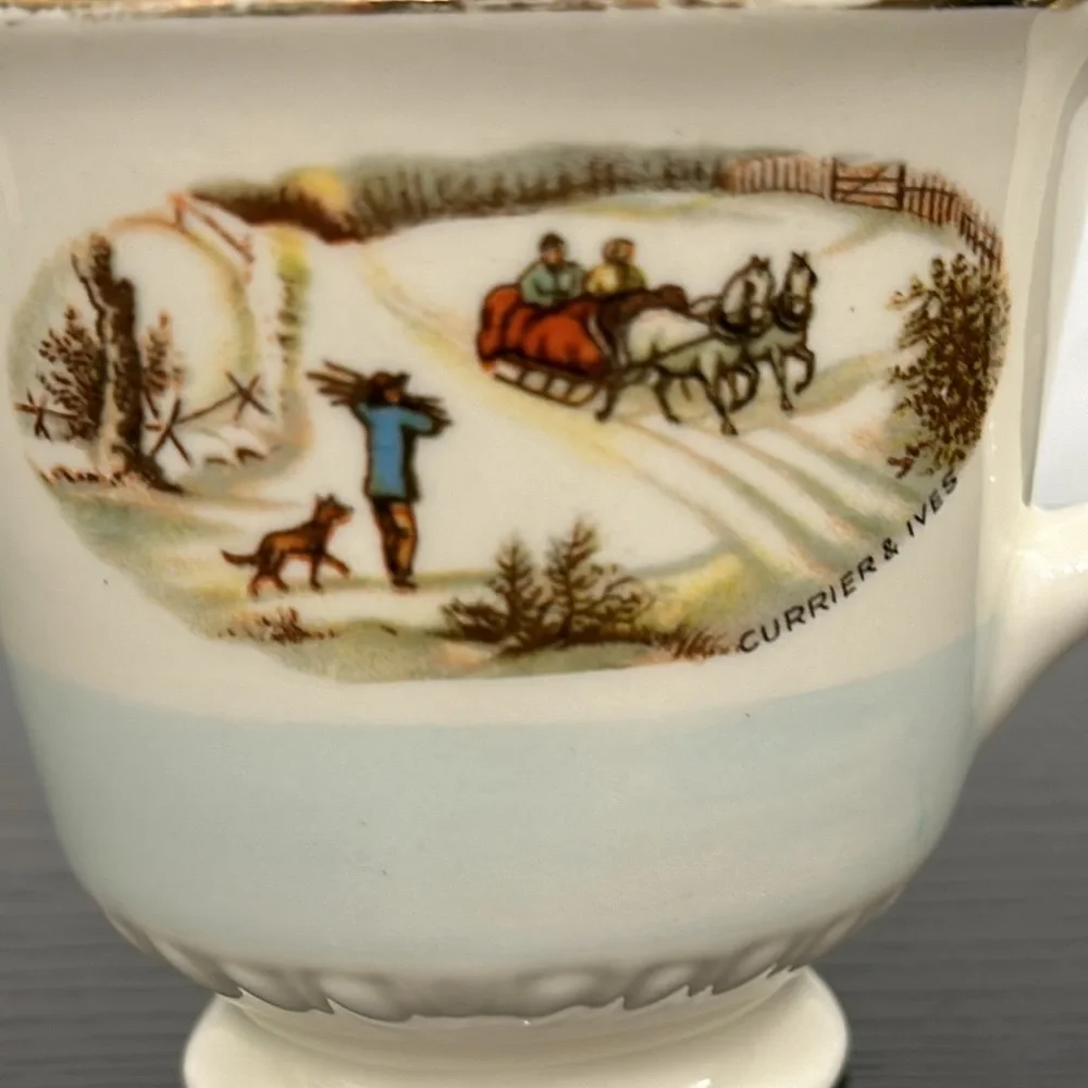 Currier & Ives by Homer Laughlin Vintage Winter Scene Creamer